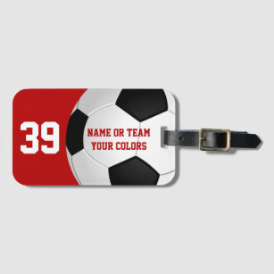Personalized Soccer Bag Tags, Your Text and Colors Luggage Tag