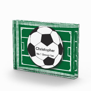 Personalized Soccer ball and field Acrylic Award