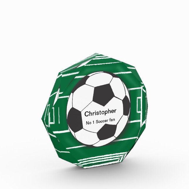 Personalized Soccer ball and field Award (Left)