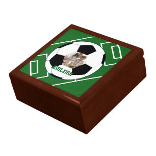 Personalized Soccer Ball and Field Photo template Gift Box