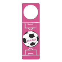 Personalized Soccer Ball and Field Pink