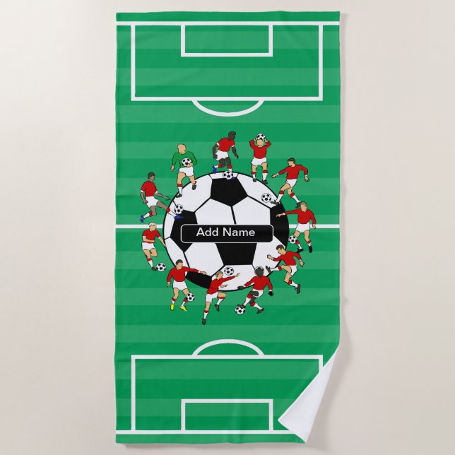 Personalized soccer ball and players beach towel (Front)