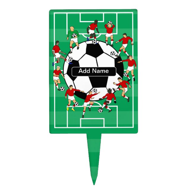 Personalized soccer ball and players cake topper (Front)