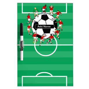 Personalized soccer ball and players Dry-Erase board