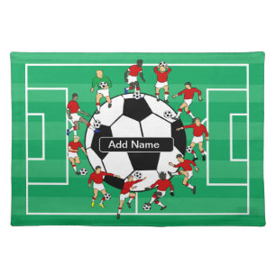 Personalized soccer ball and players placemat