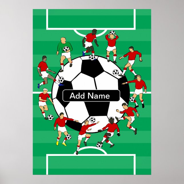 Personalized soccer ball and players poster (Front)