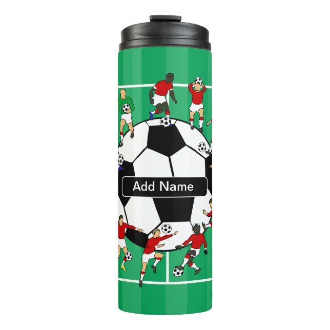Personalized Soccer Ball and Players Thermal Tumbler (Front)