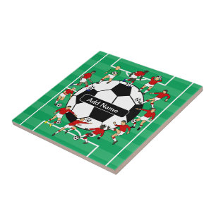 Personalized soccer ball and players tile