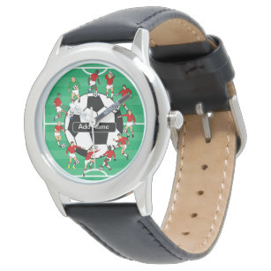 Personalized soccer ball and players watch