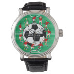 Personalized Soccer Ball And Players Watch at Zazzle