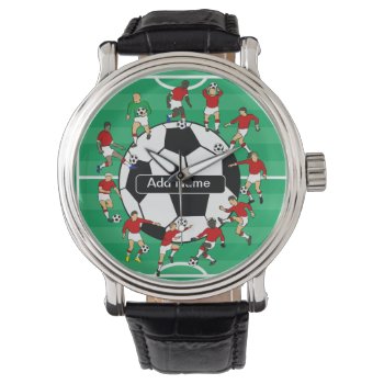Personalized Soccer Ball And Players Watch by giftsbonanza at Zazzle