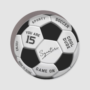 Personalized Soccer Ball Birthday    Age Name Text Car Magnet