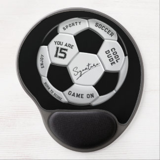 Personalized Soccer Ball Birthday  | Age Name Text Gel Mouse Pad
