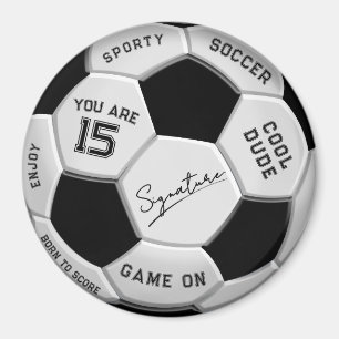 Personalized Soccer Ball Birthday    Age Name Text Magnet