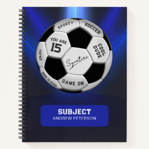 Personalized Soccer Ball Birthday Age Name Text Notebook
