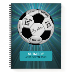 Personalized Soccer Ball Birthday  | Age Name Text Notebook