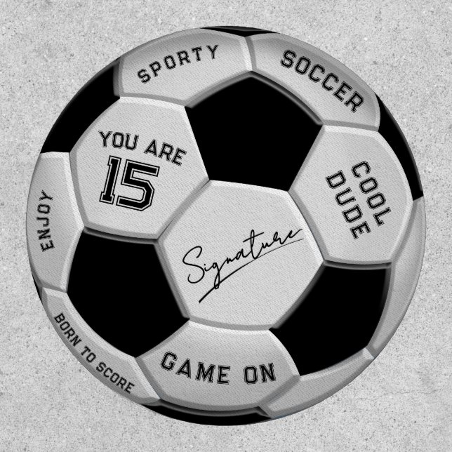 Personalized Soccer Ball Birthday  | Age Name Text Patch (Front)