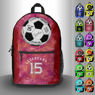 Personalized Soccer Ball Birthday  | Age Name Text Printed Backpack