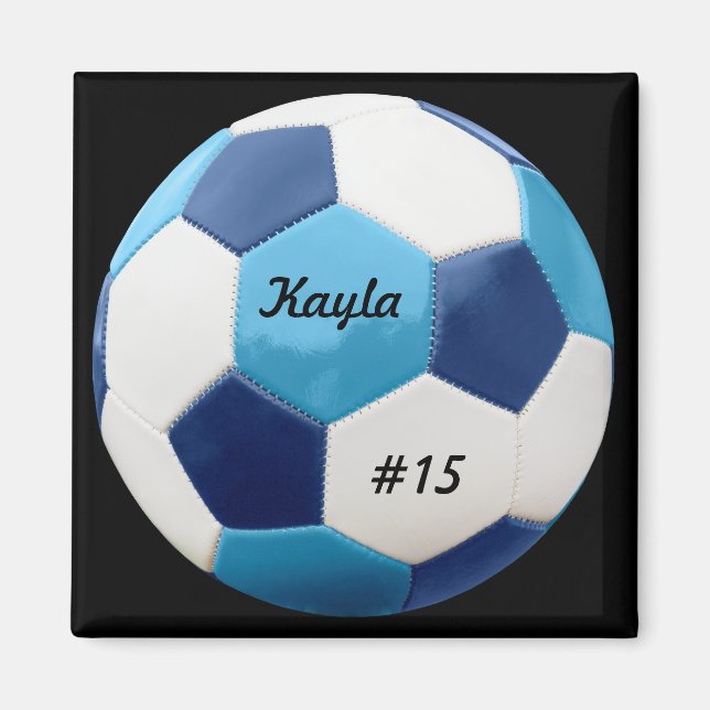 Personalized Soccer Ball, Blues Magnet (Front)