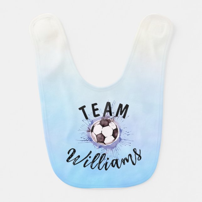 Personalized Soccer Ball Boys Cute Baby Bib (Front)