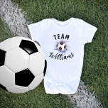 Personalized Soccer Ball Boys Cute Baby Bodysuit at Zazzle