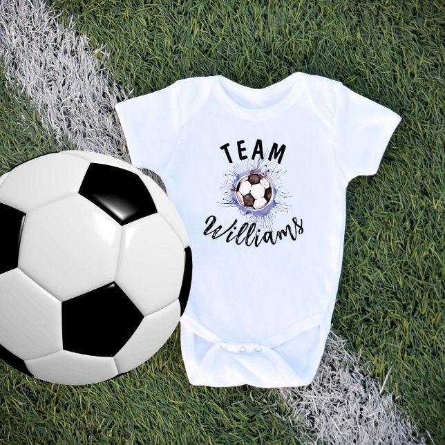 Personalized Soccer Ball Boys Cute Baby Bodysuit (Creator Uploaded)