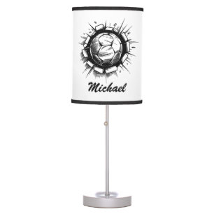 Personalized Soccer Ball Breaking Wall Football Table Lamp