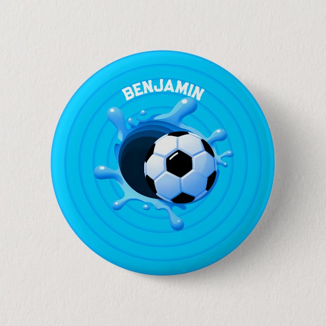 Personalized Soccer Ball Button (Front)
