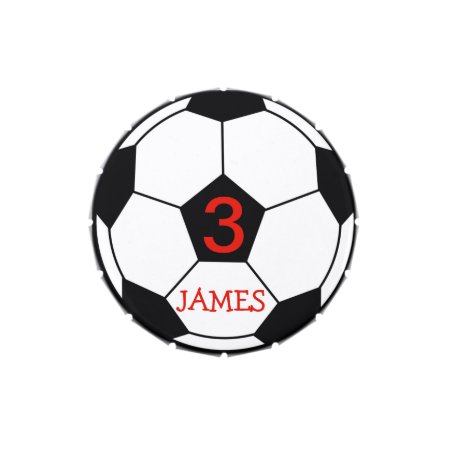Personalized Soccer Ball Candy Tin
