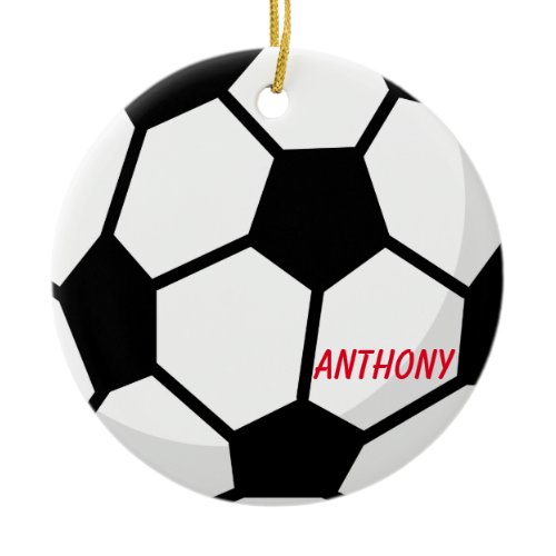 Personalized Soccer Ball Christmas Ornament
