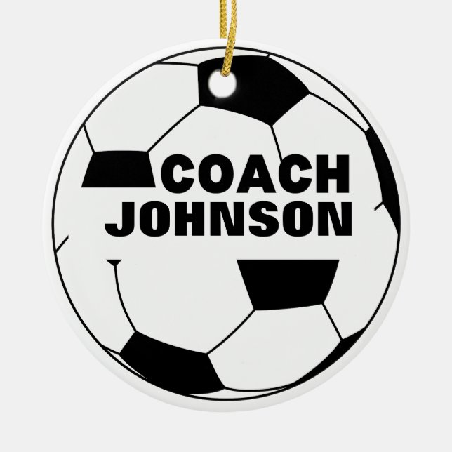 Personalized Soccer Ball Coach Ornament (Front)