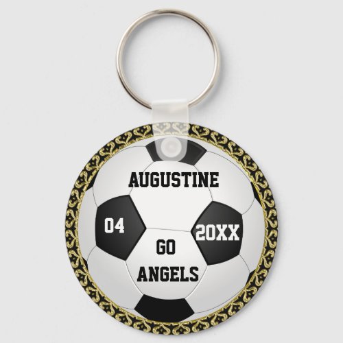 Personalized Soccer Ball Gold Gifts Keychain