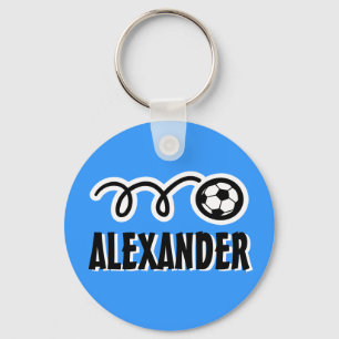 Personalized soccer ball keychain for kids name