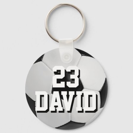 Personalized Soccer Ball Keychain Name And Number