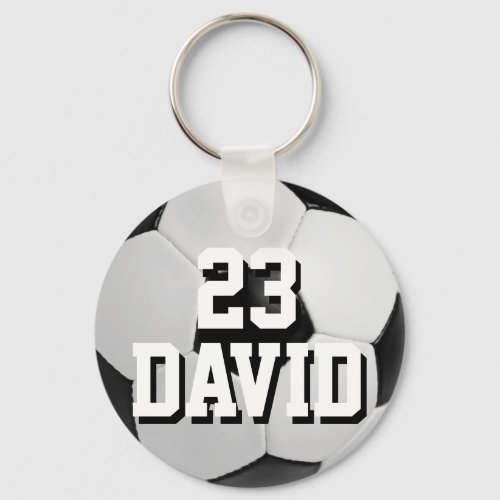 Personalized Soccer Ball Keychain Name and Number