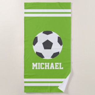 Personalized Soccer Ball Kids Beach Towel