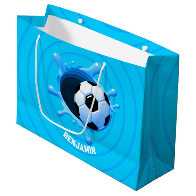Personalized Soccer Ball Large Gift Bag (Front Angled)