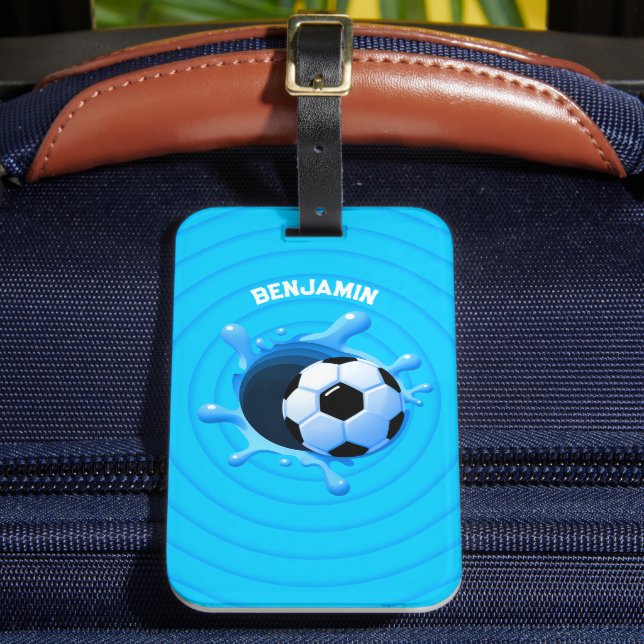 Personalized Soccer Ball Luggage Tag (Front Insitu 2)