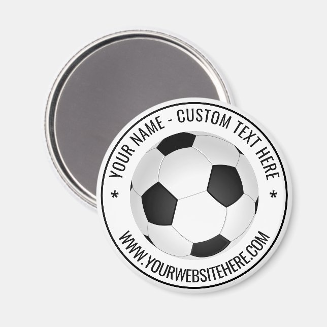 Personalized Soccer Ball Magnet with Custom Text (Front/Back)