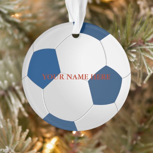 Personalized Soccer Ball Name Christmas Ornament