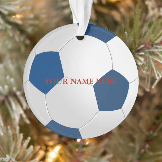 Personalized Soccer Ball Name Christmas Ornament (Tree)
