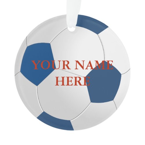Personalized Soccer Ball Name Christmas Ornament