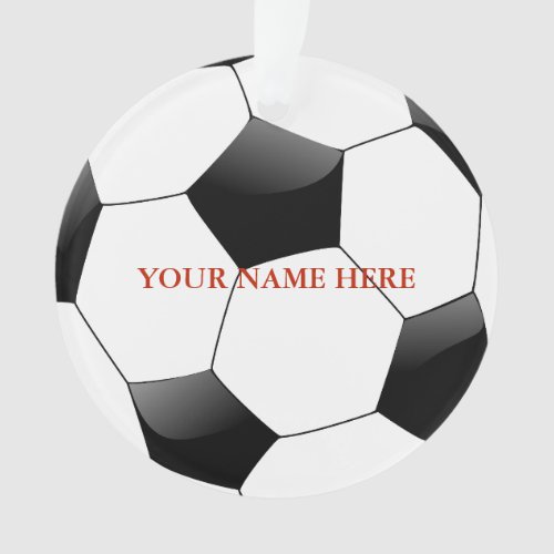 Personalized Soccer Ball Name Christmas Ornament