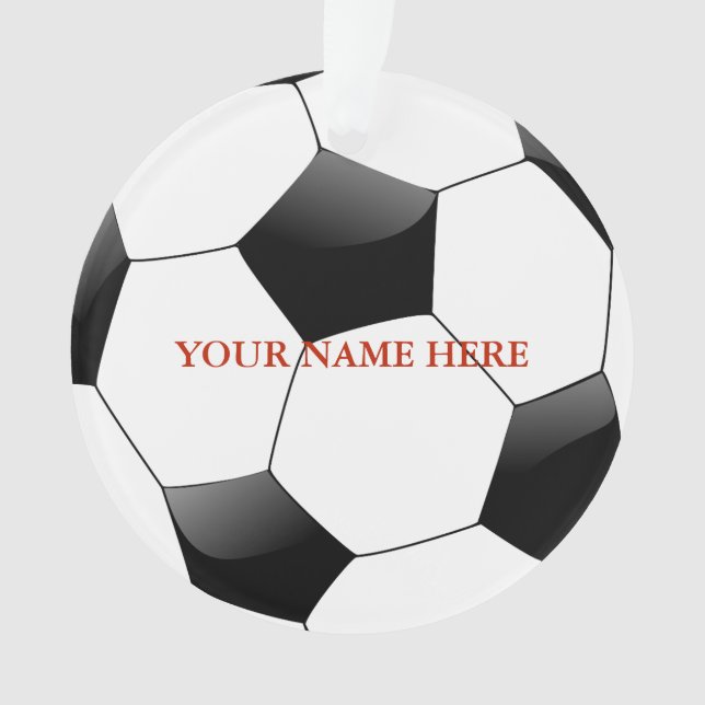 Personalized Soccer Ball Name Christmas Ornament (Front)