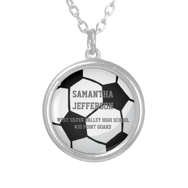 Personalized Soccer Ball Name Number Sport Pendant (Front)