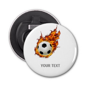 Personalized Soccer Ball on Fire Bottle Opener