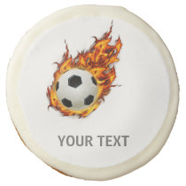 Personalized Soccer Ball on Fire Sugar Cookie