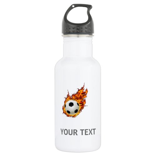 Personalized Soccer Ball on Fire Water Bottle