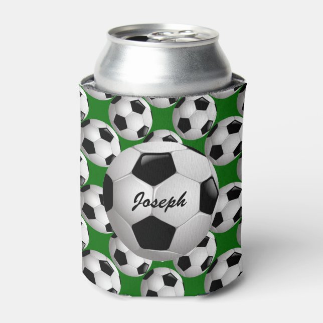 Personalized Soccer Ball on Football Pattern Can Cooler (Can Front)