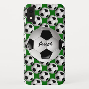 Personalized Soccer Ball on Football Pattern iPhone XR Case